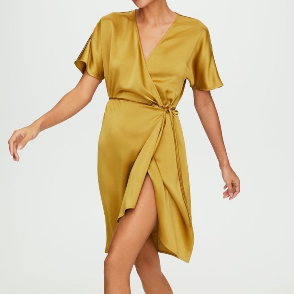 Babaton Gold Wallace Dress Warp M
